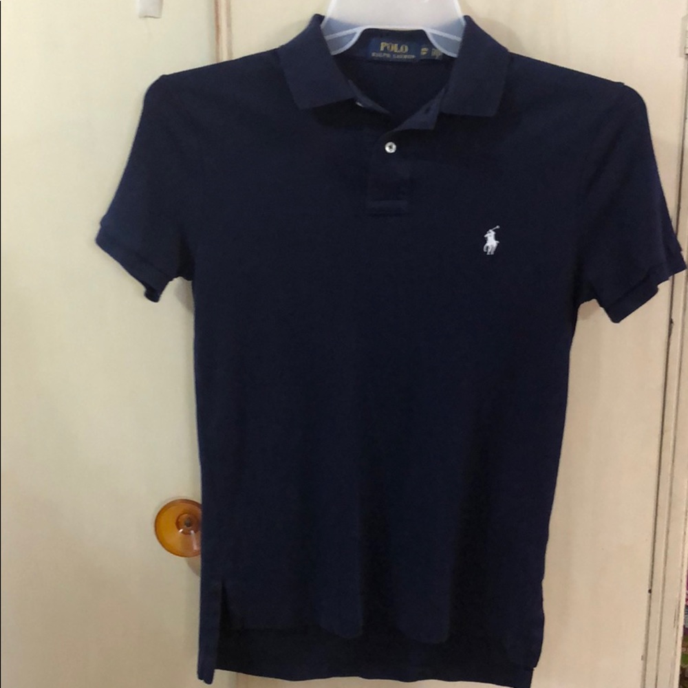 Polo Ralph Lauren navy blue collared shirt.